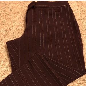🌈Limited Bordeaux and Gold Pin Stripe Dress Pant